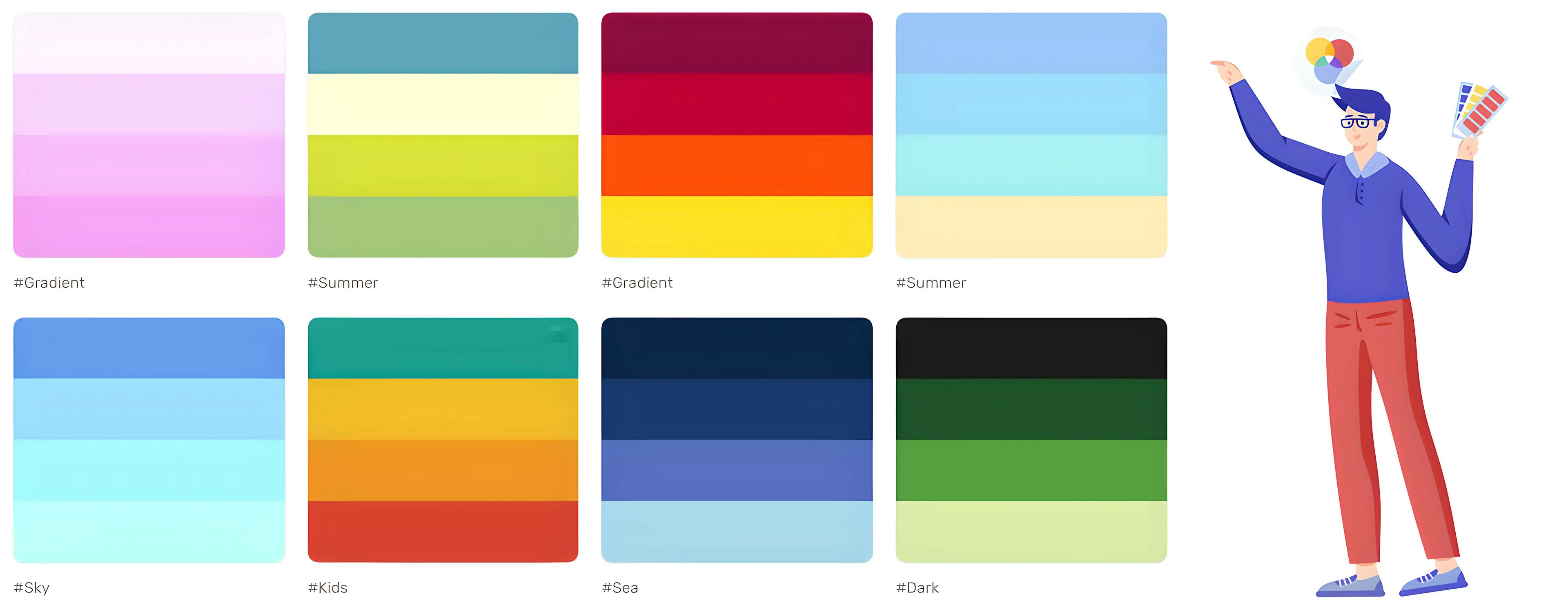 Color Palette with a man in the image