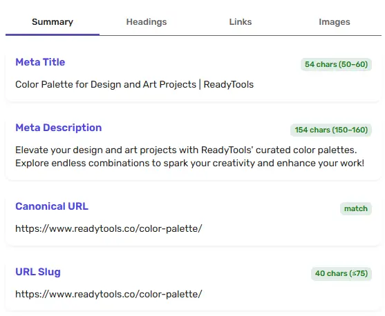 SEO Summary